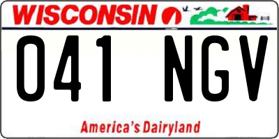 WI license plate 041NGV