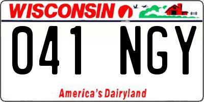 WI license plate 041NGY