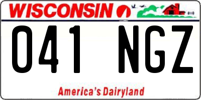 WI license plate 041NGZ