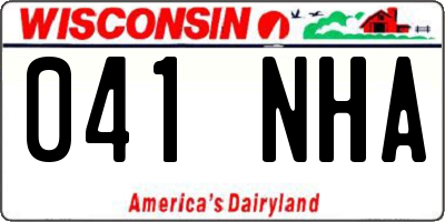 WI license plate 041NHA