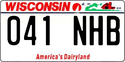 WI license plate 041NHB