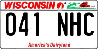 WI license plate 041NHC