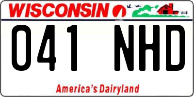 WI license plate 041NHD
