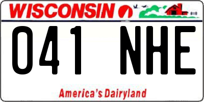 WI license plate 041NHE
