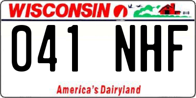 WI license plate 041NHF