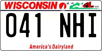 WI license plate 041NHI