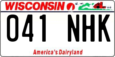 WI license plate 041NHK