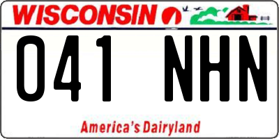 WI license plate 041NHN