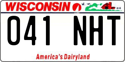 WI license plate 041NHT
