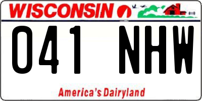 WI license plate 041NHW