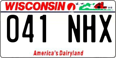 WI license plate 041NHX