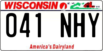 WI license plate 041NHY