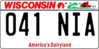 WI license plate 041NIA