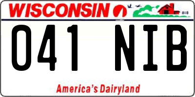 WI license plate 041NIB