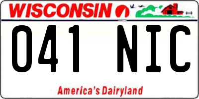 WI license plate 041NIC