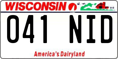 WI license plate 041NID