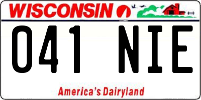 WI license plate 041NIE