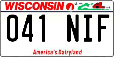WI license plate 041NIF