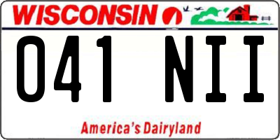 WI license plate 041NII
