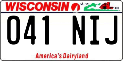WI license plate 041NIJ