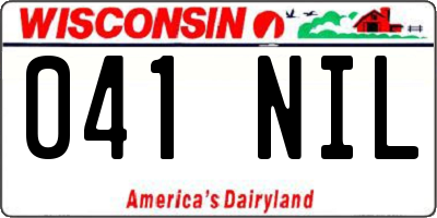 WI license plate 041NIL