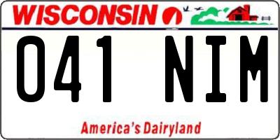 WI license plate 041NIM