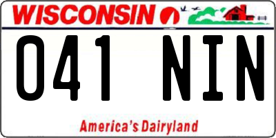 WI license plate 041NIN