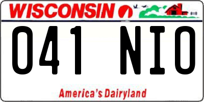 WI license plate 041NIO