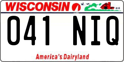 WI license plate 041NIQ