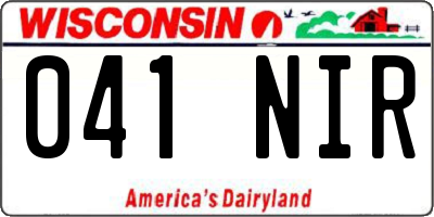 WI license plate 041NIR
