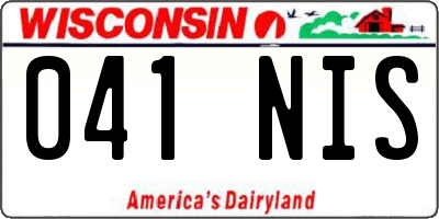 WI license plate 041NIS