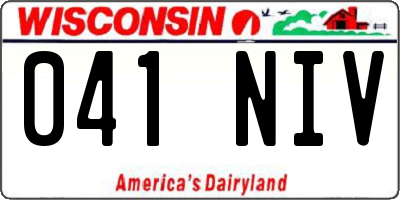 WI license plate 041NIV