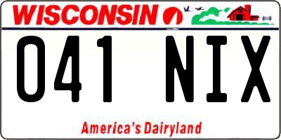 WI license plate 041NIX