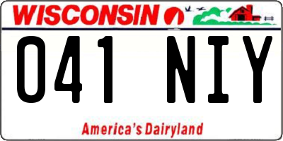 WI license plate 041NIY
