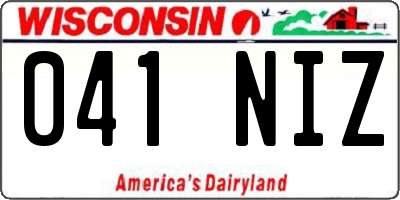 WI license plate 041NIZ