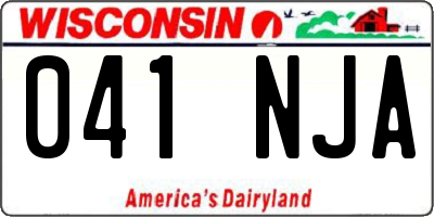 WI license plate 041NJA