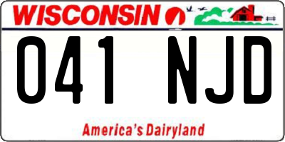 WI license plate 041NJD