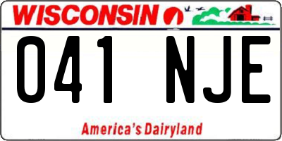 WI license plate 041NJE