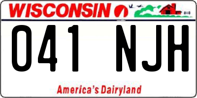 WI license plate 041NJH