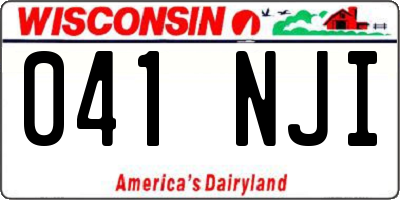WI license plate 041NJI