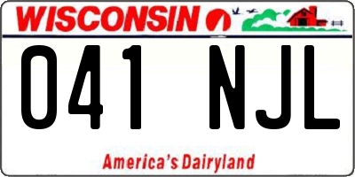 WI license plate 041NJL