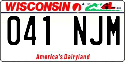 WI license plate 041NJM