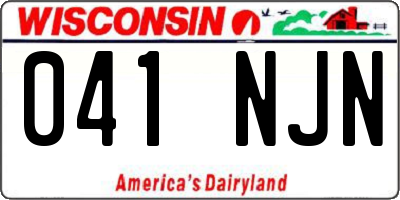 WI license plate 041NJN
