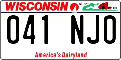 WI license plate 041NJO