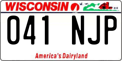 WI license plate 041NJP