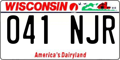 WI license plate 041NJR