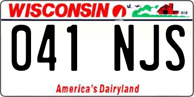 WI license plate 041NJS
