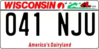 WI license plate 041NJU