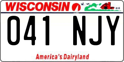 WI license plate 041NJY