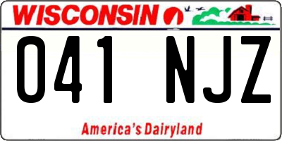 WI license plate 041NJZ